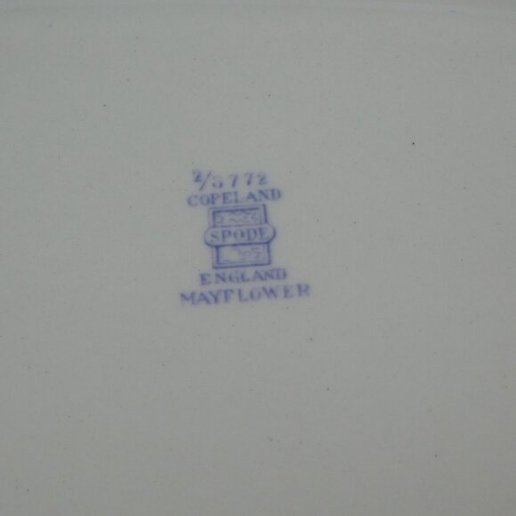 Spode Mayflower Fine China Old Backstamp 15" Oval Serving Platter England VTG - Picture 11 of 11